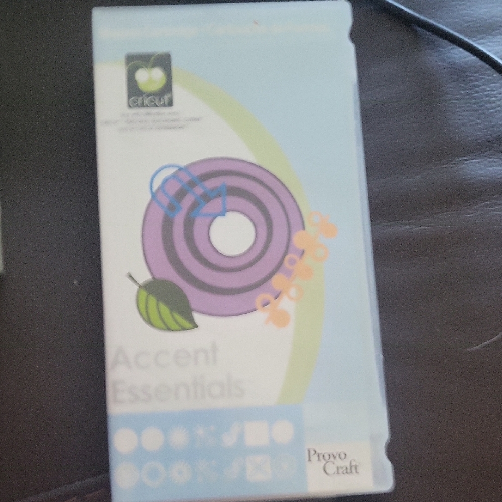 Cricut Accent Essentials Cartridge with Purple and Green Design